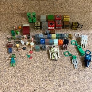 Assorted Minecraft toys and keychains